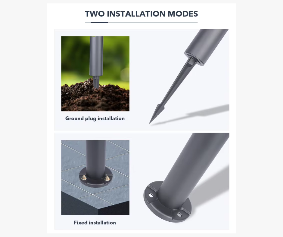 Solar LED garden bollards