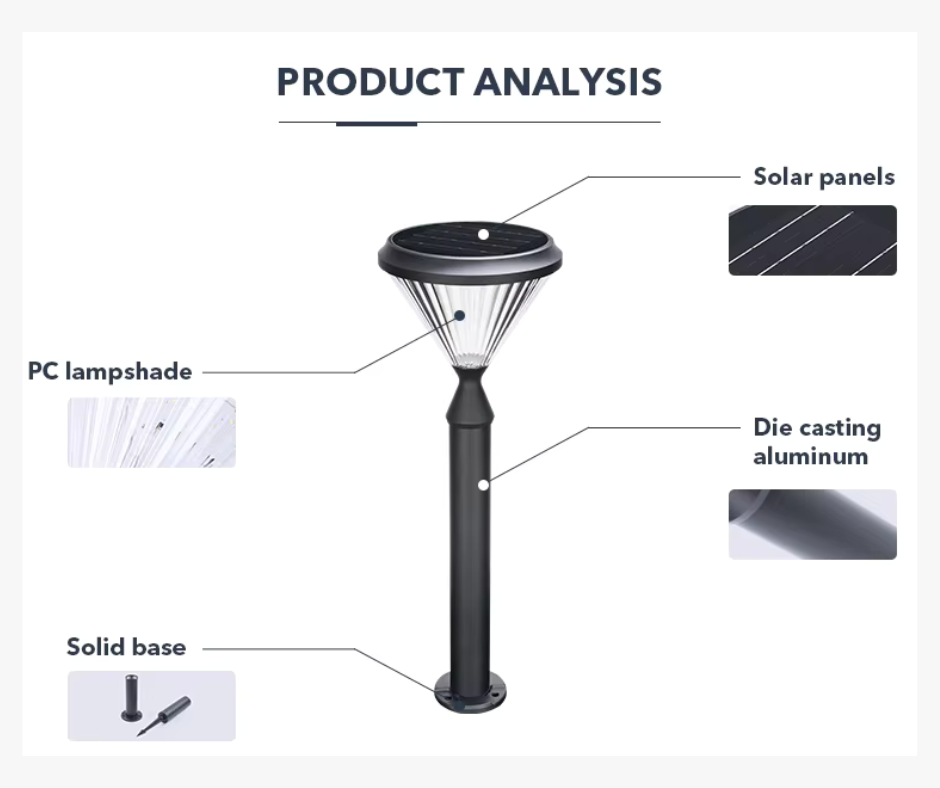 Solar LED garden bollards