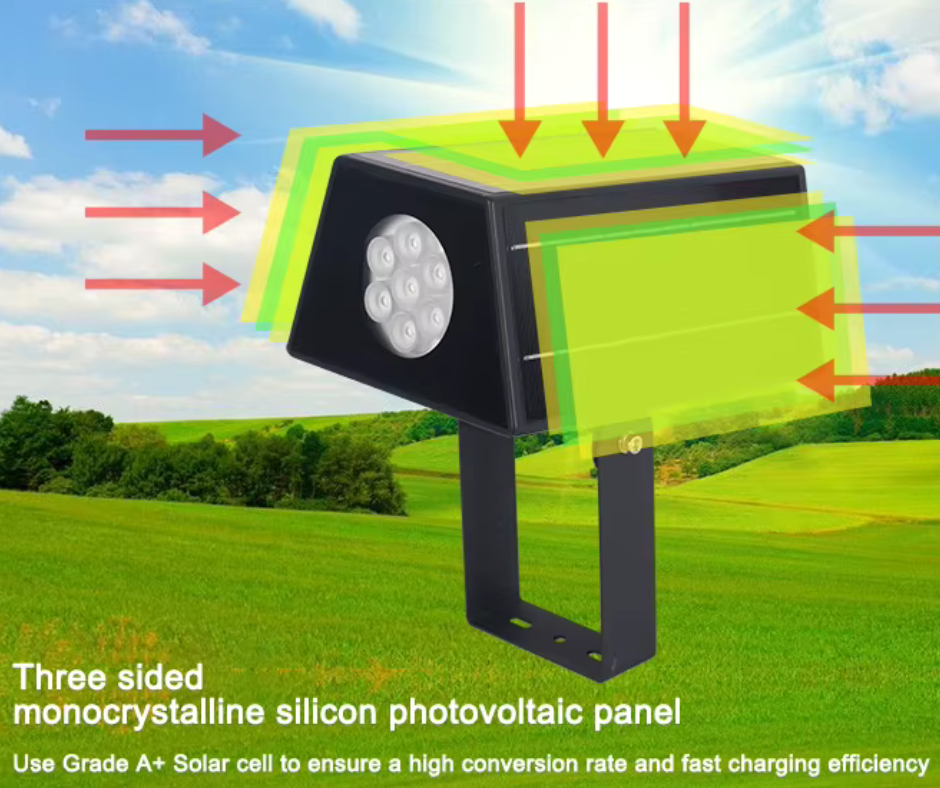 Solar LED landscape spotlight