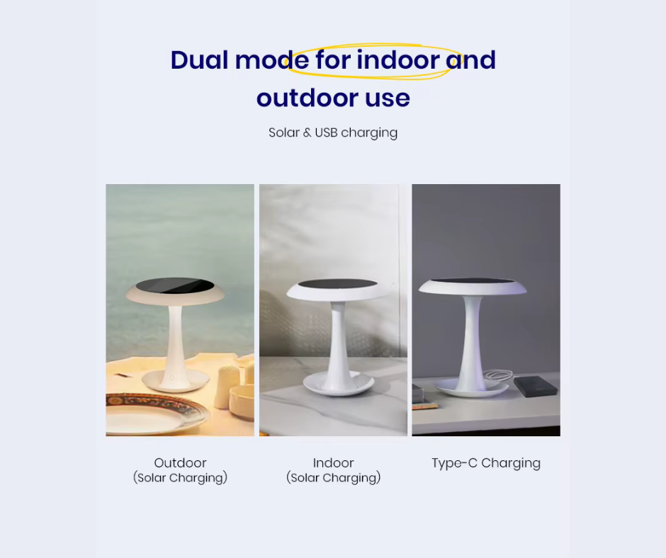 Lampe de Table LED Solaire USB