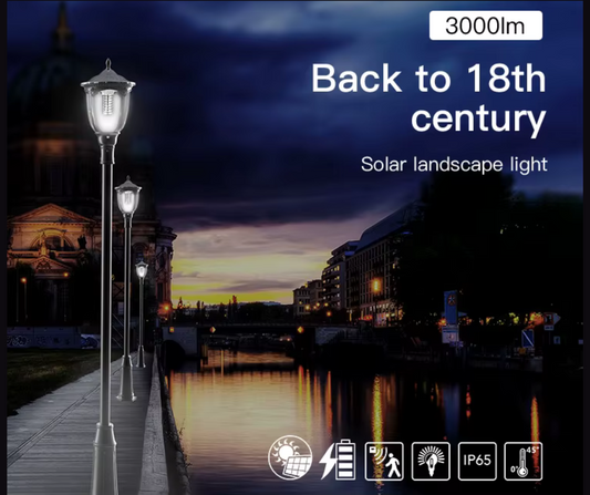 Lampadaire solaire paysager