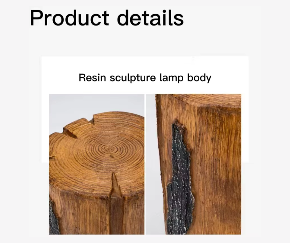 Lampe Solaire Tronc d'Arbre