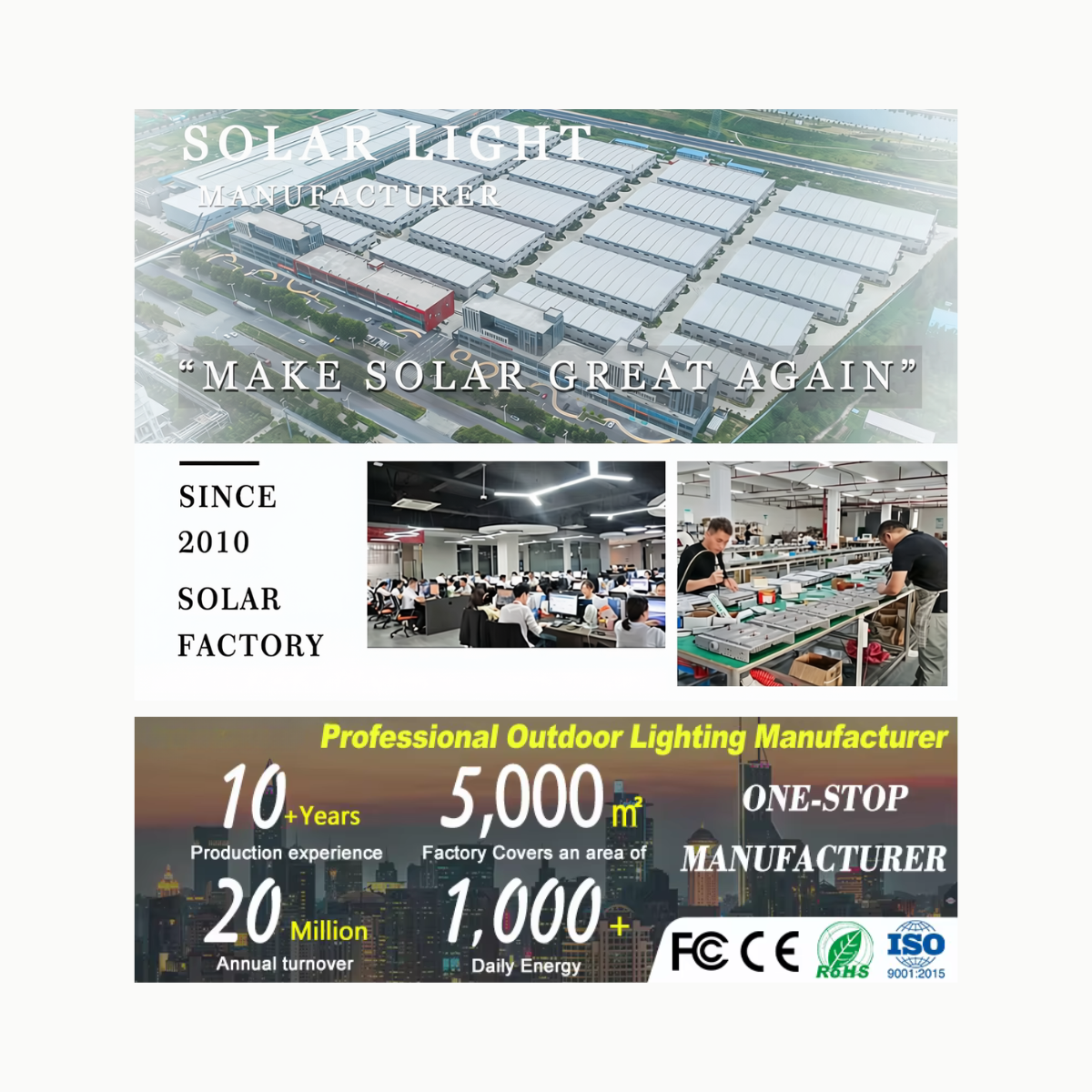 Focos solares 2-en-1 de alto rendimiento