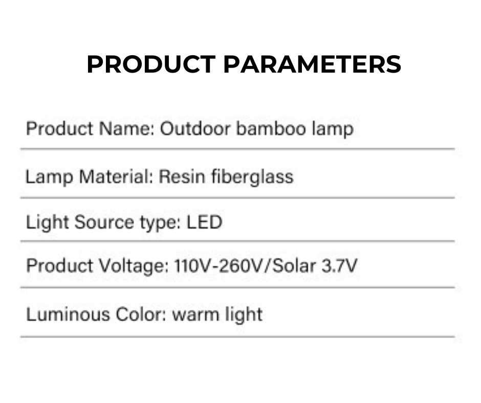 Lampe LED Solaire en Bambou