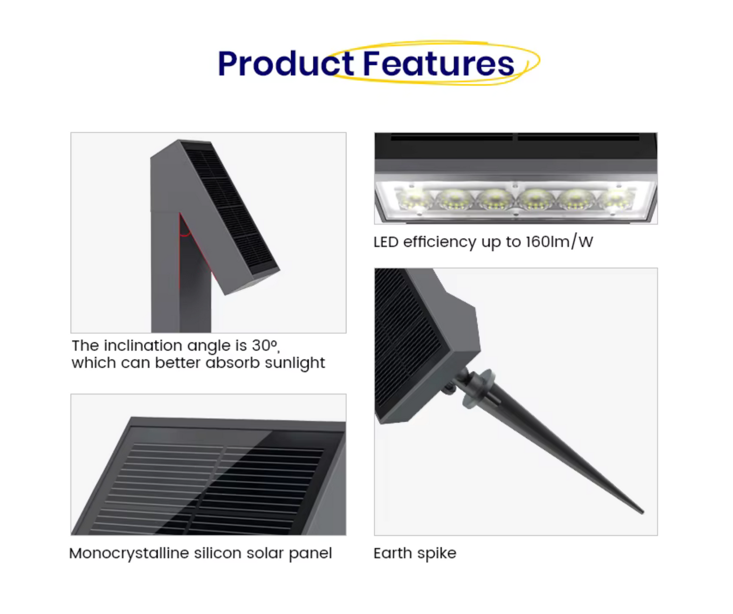 Spots de jardin solaires à LED