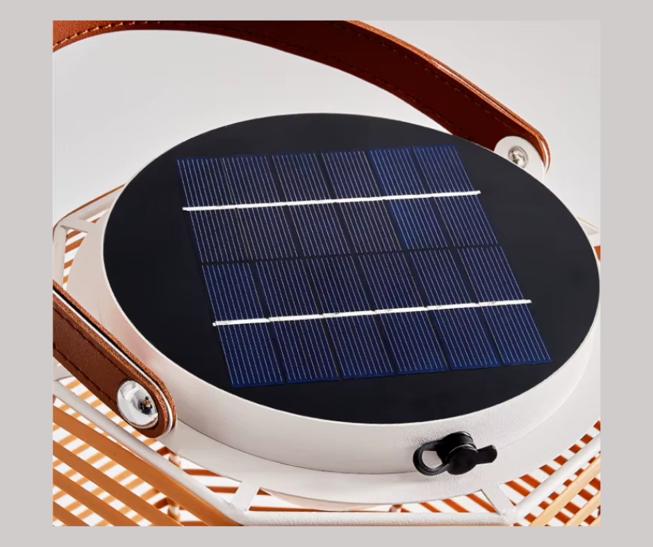 Lampe de Table Solaire en Rotin