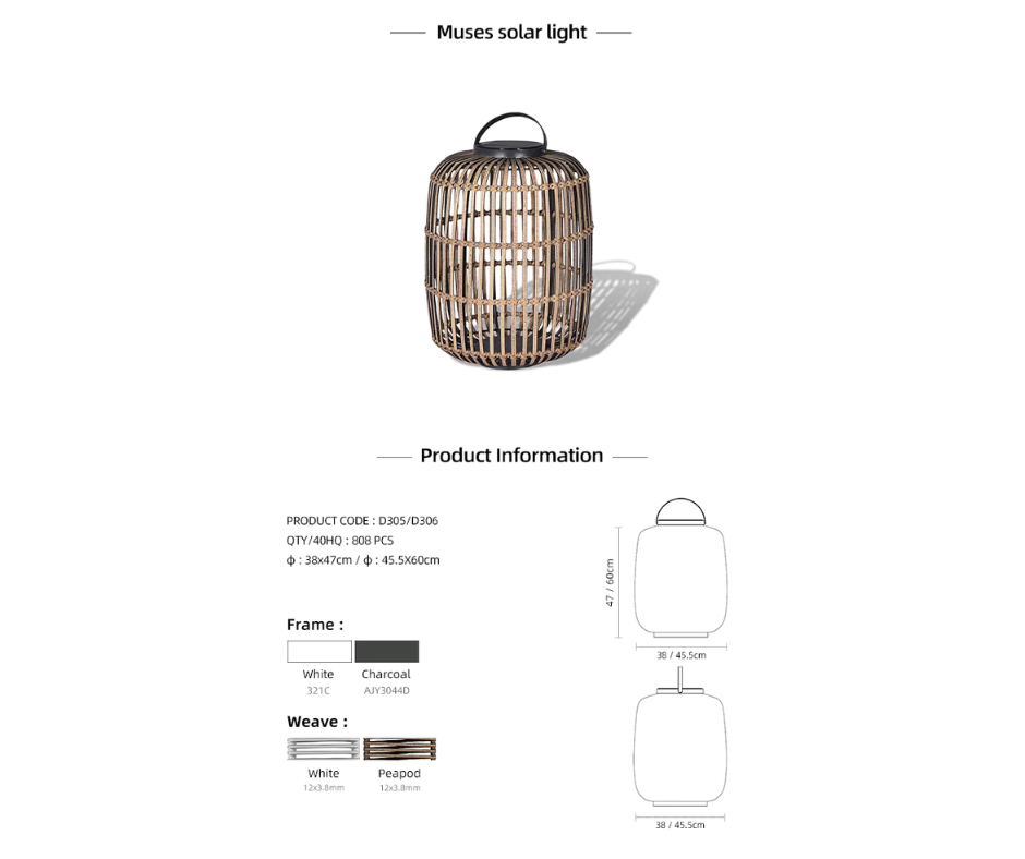 Lampe Rotin LED Solaire