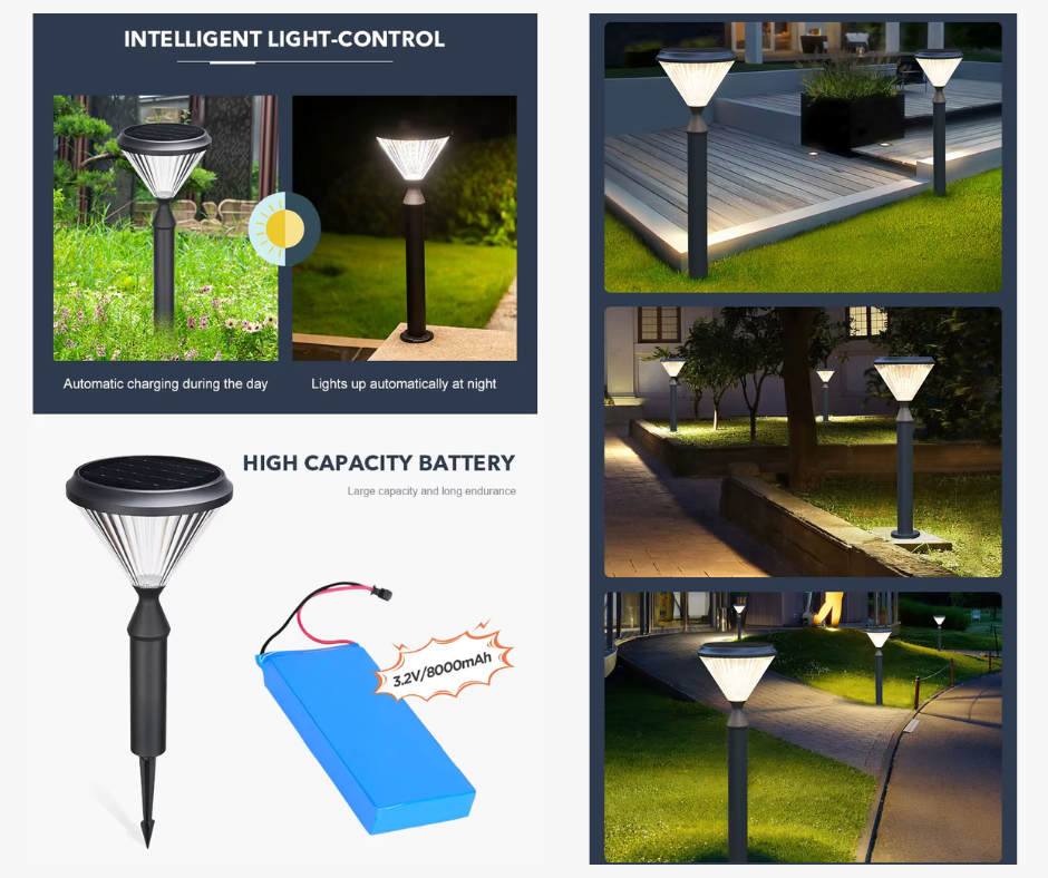 Solar LED garden bollards