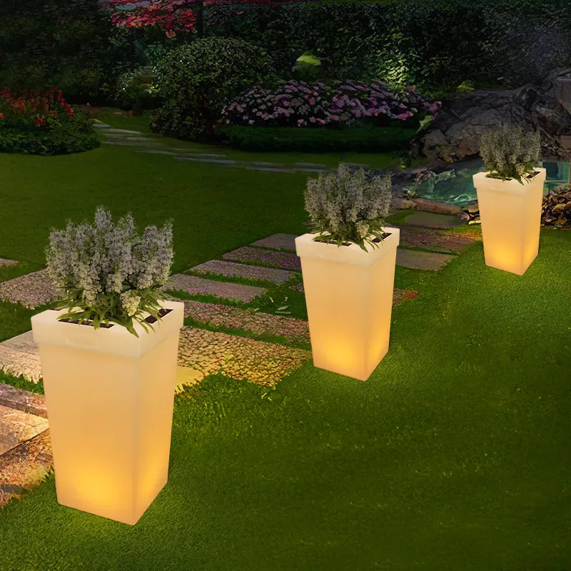Large Solar LED Flower Pot