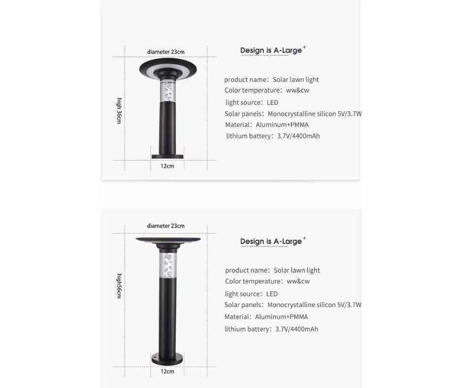Solar LED garden bollards