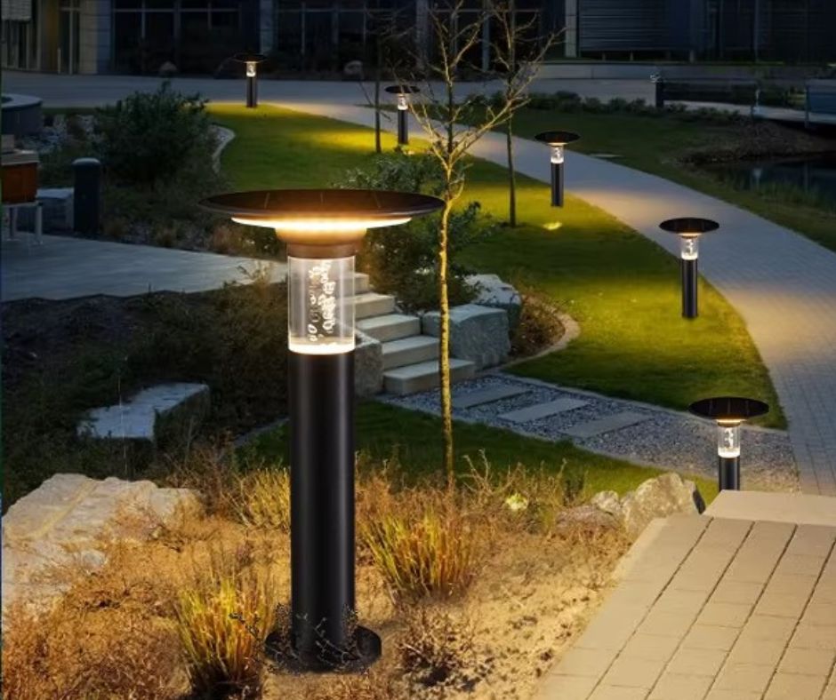 Solar LED garden bollards