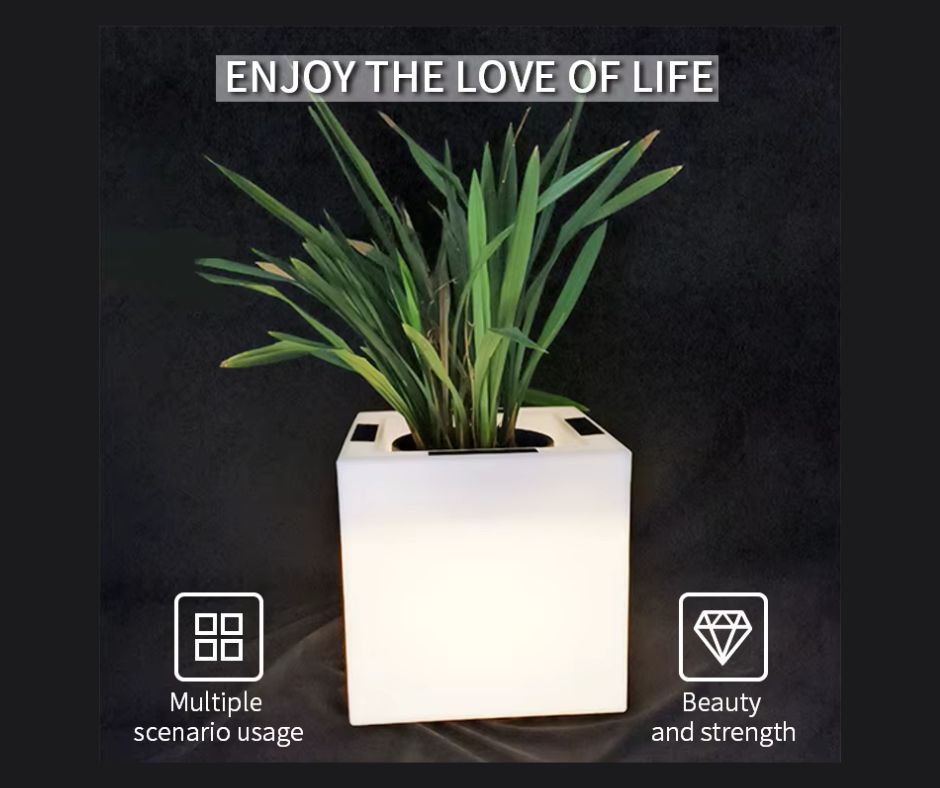 Pot de fleurs solaire à LED