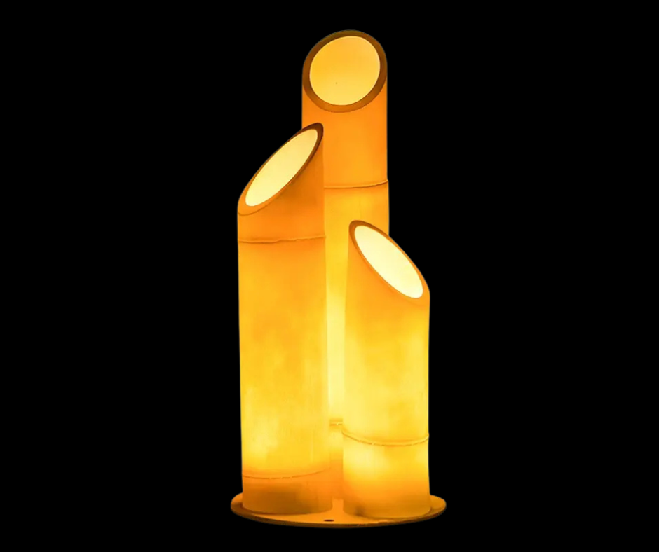 Lampe LED Solaire en Bambou