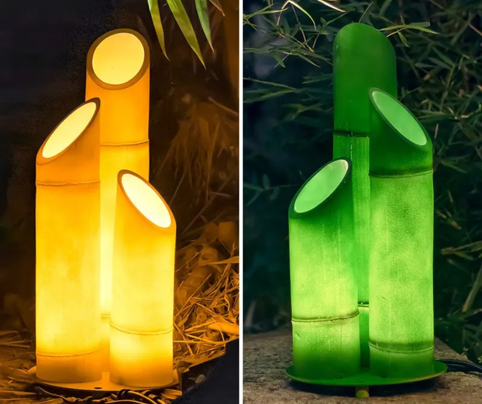 Lampe LED Solaire en Bambou