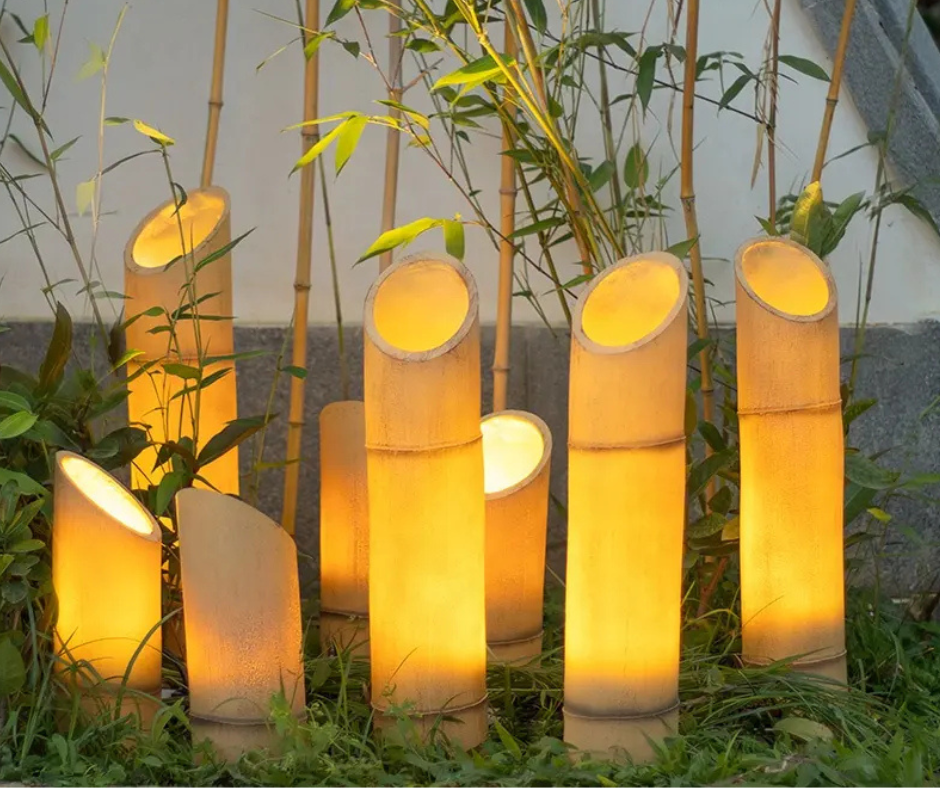 Lampe LED Solaire en Bambou