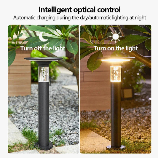 Solar LED garden bollards