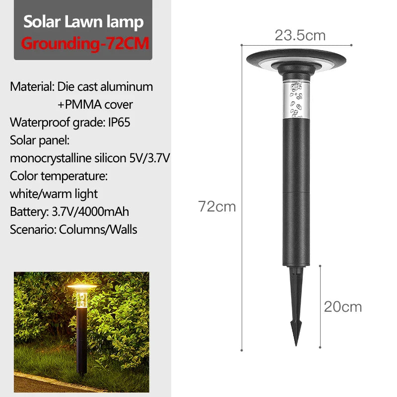 Solar LED garden bollards