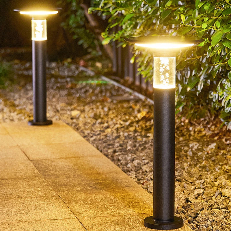 Solar LED garden bollards