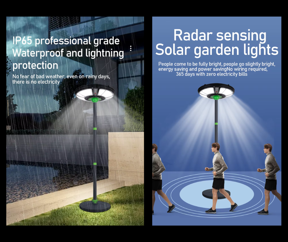 Lampadaire solaire UFO - 200W / 300W-Radar détectant les mouvements-LIPTENA SOLAR ENERGY