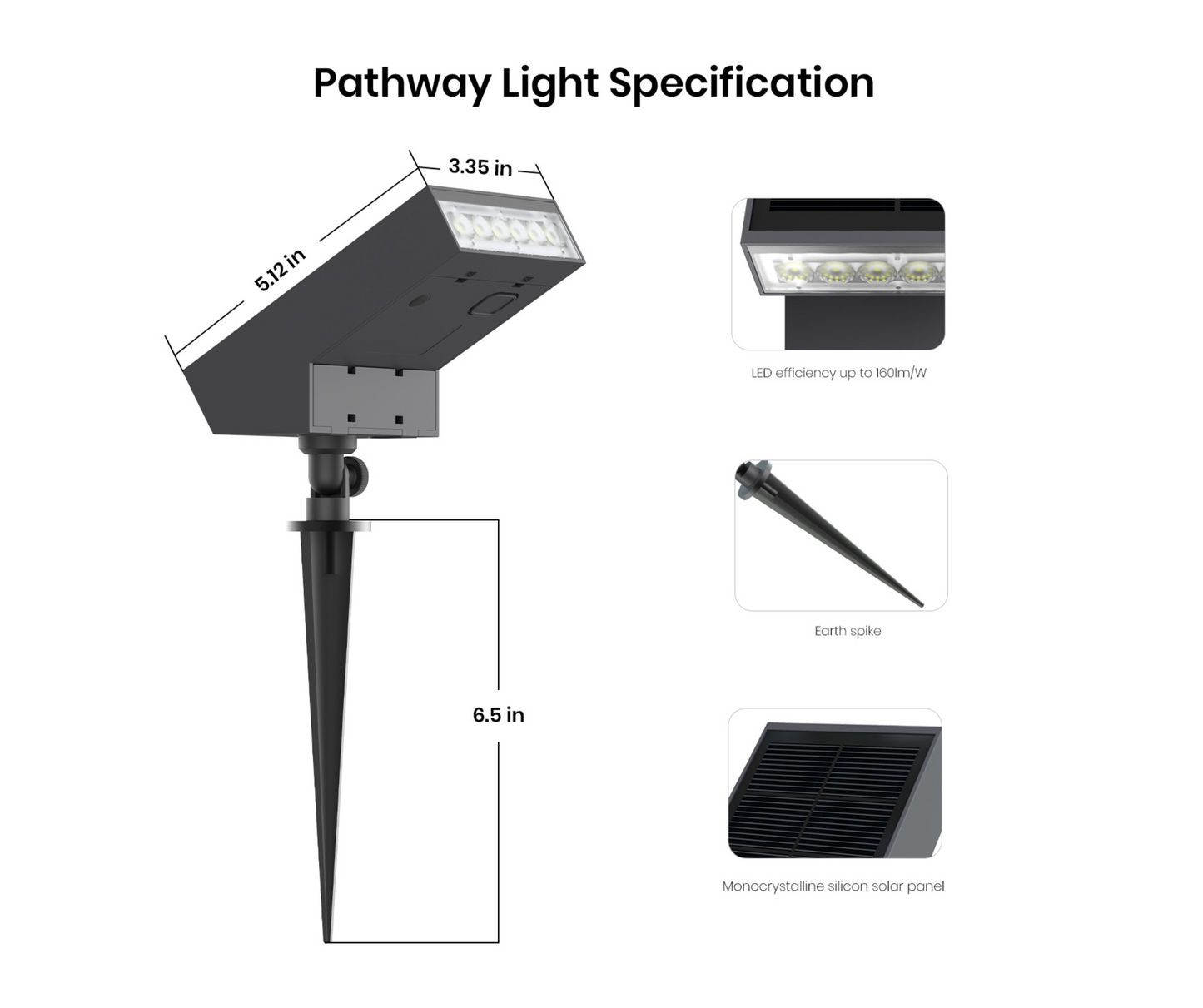 Lumière LED Solaire de Jardin