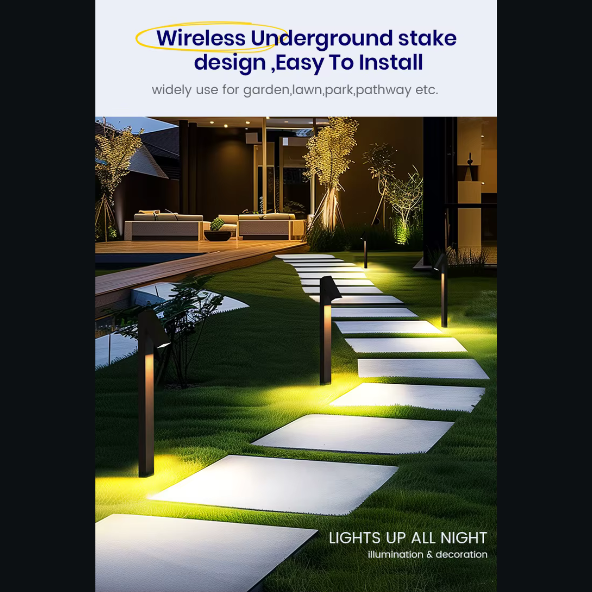 Solar Lawn Bollard Light