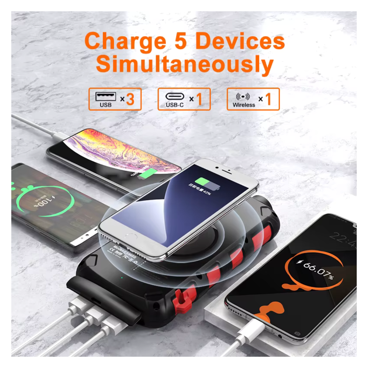 ES965S  Solar USB Power Bank 20000mAh