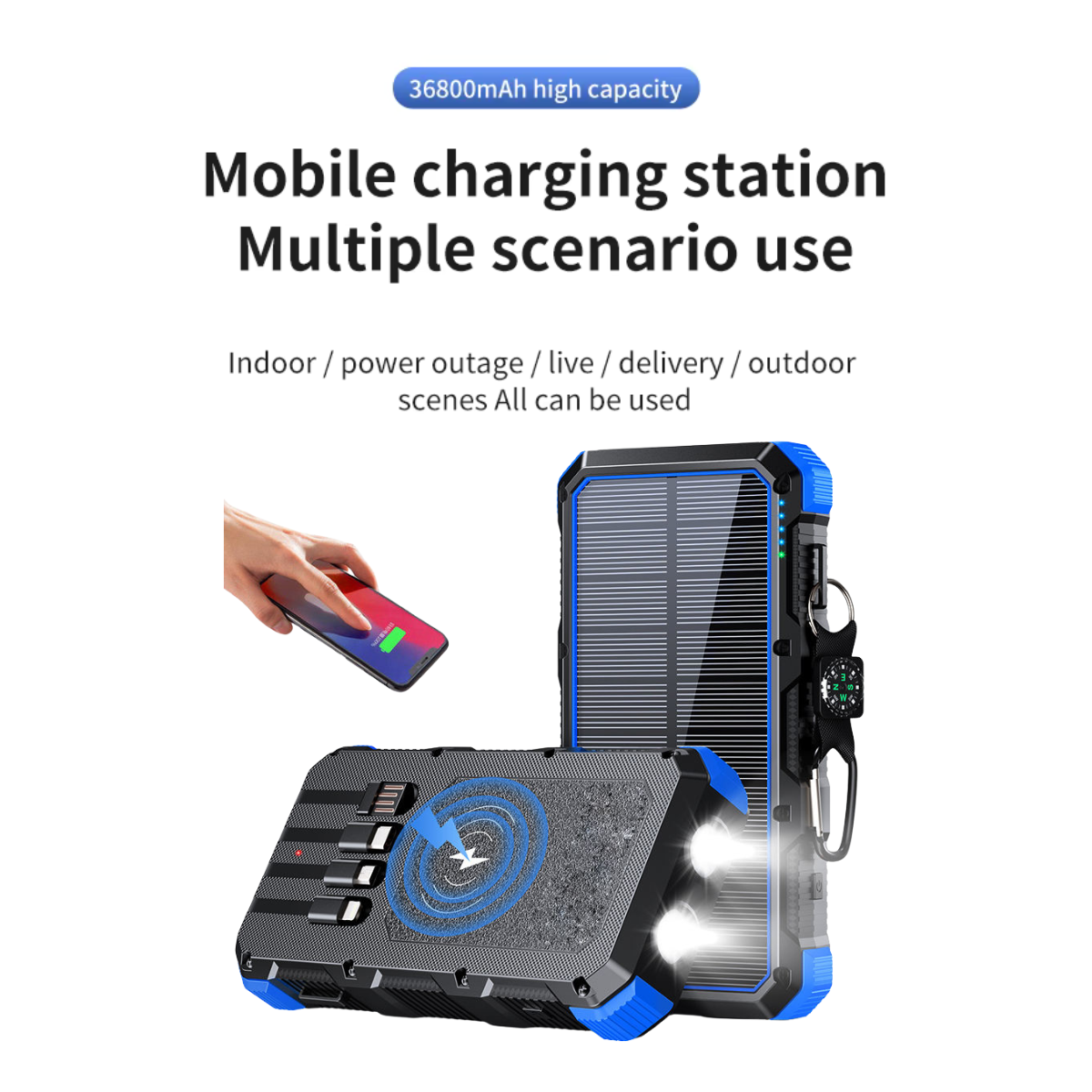 Solar USB Power Bank 36800mAh