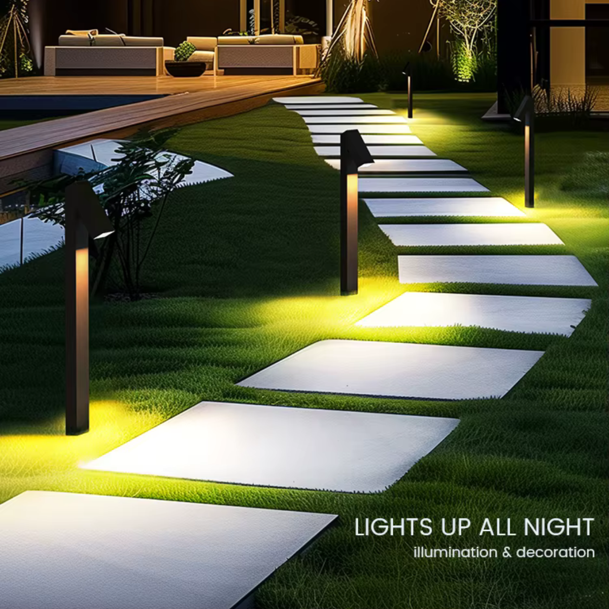 Solar Lawn Bollard Light