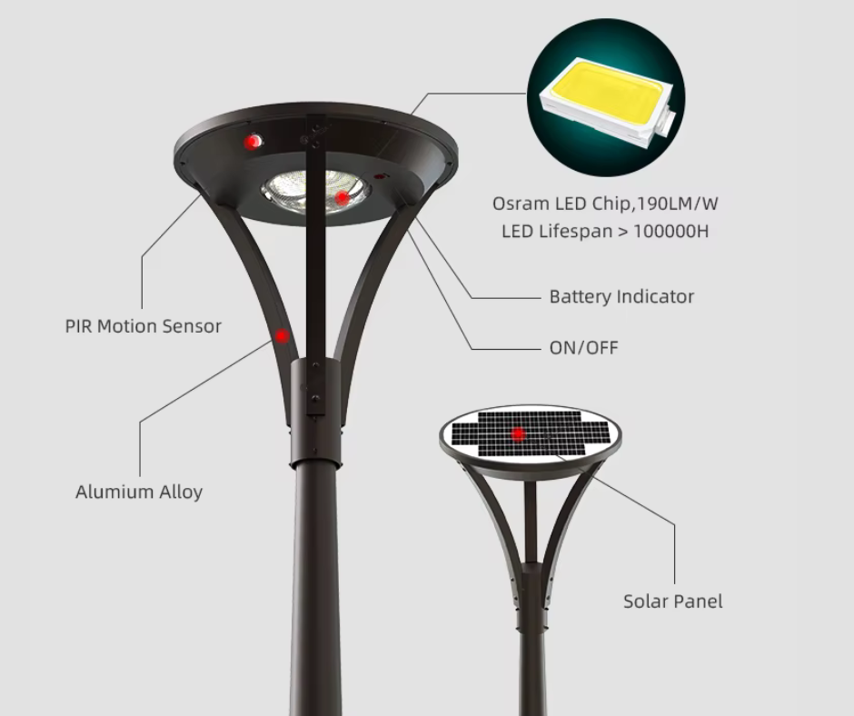 Réverbère LED Solaire Premium