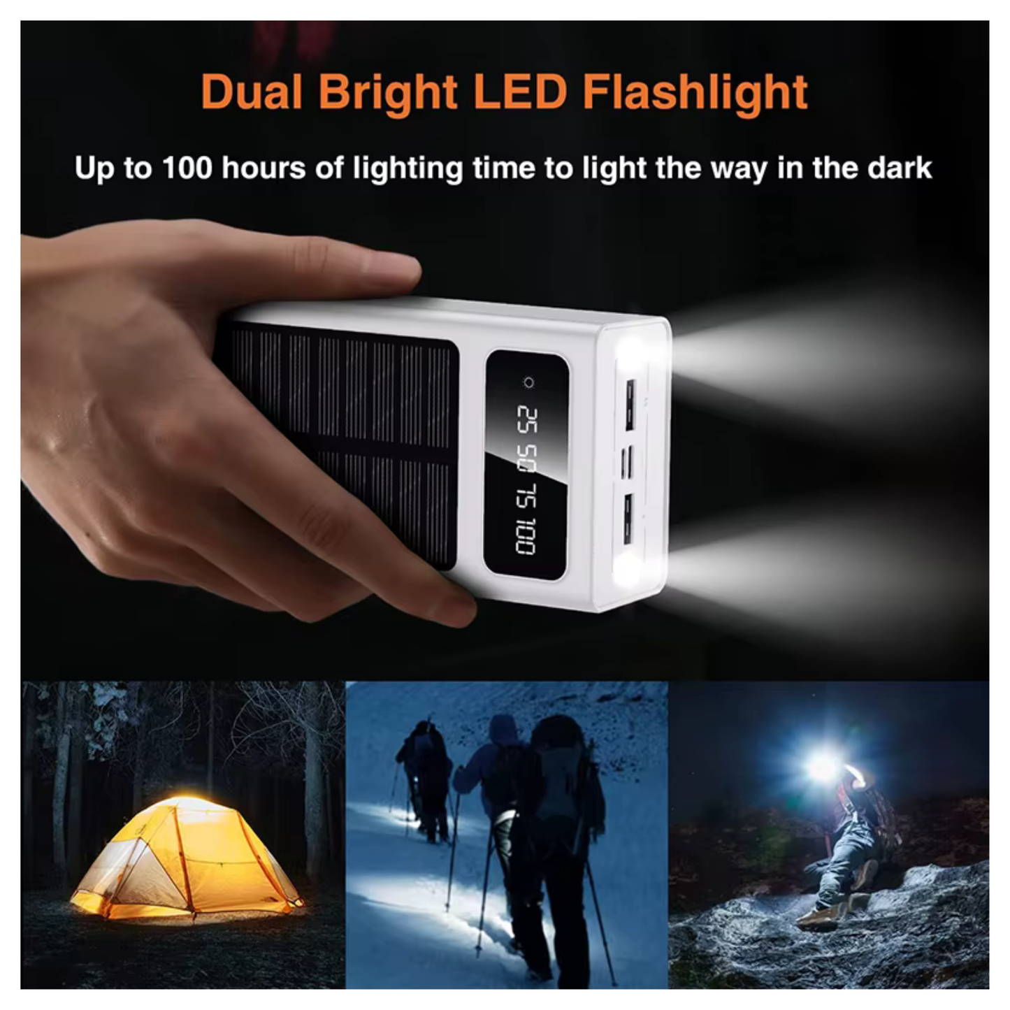 New Solar USB Power Bank 50000mAh