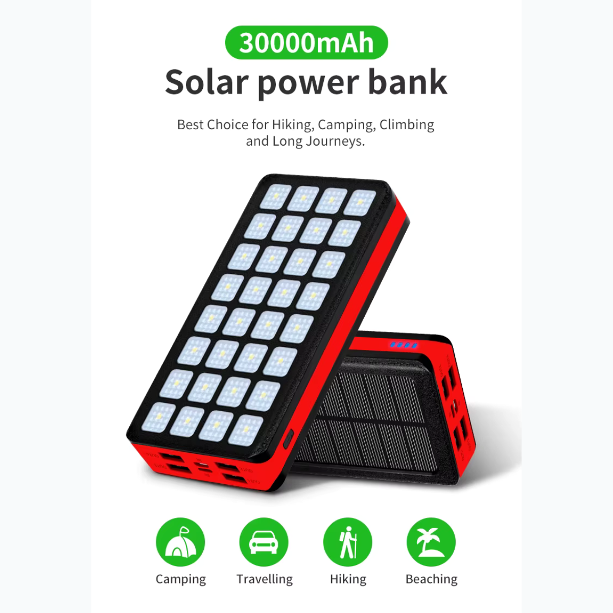 Chargeur solaire portatif 20000–50000mAh IP66