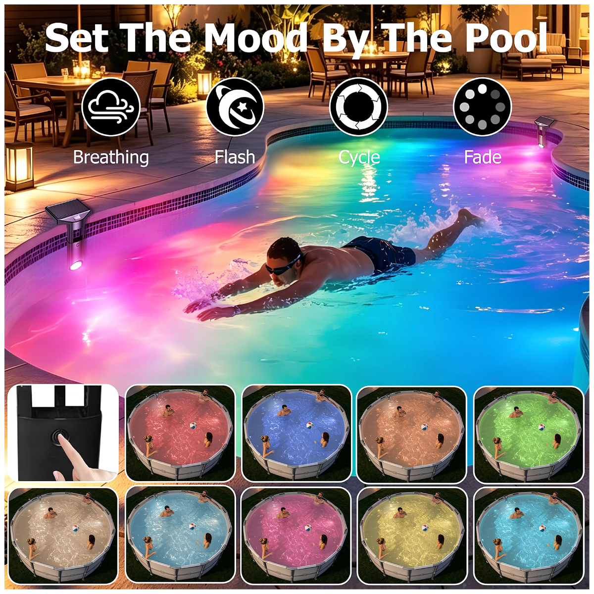 Solar RGB Pool Light