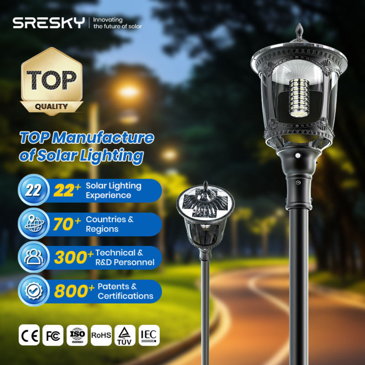 Éclairage paysager solaire à LED