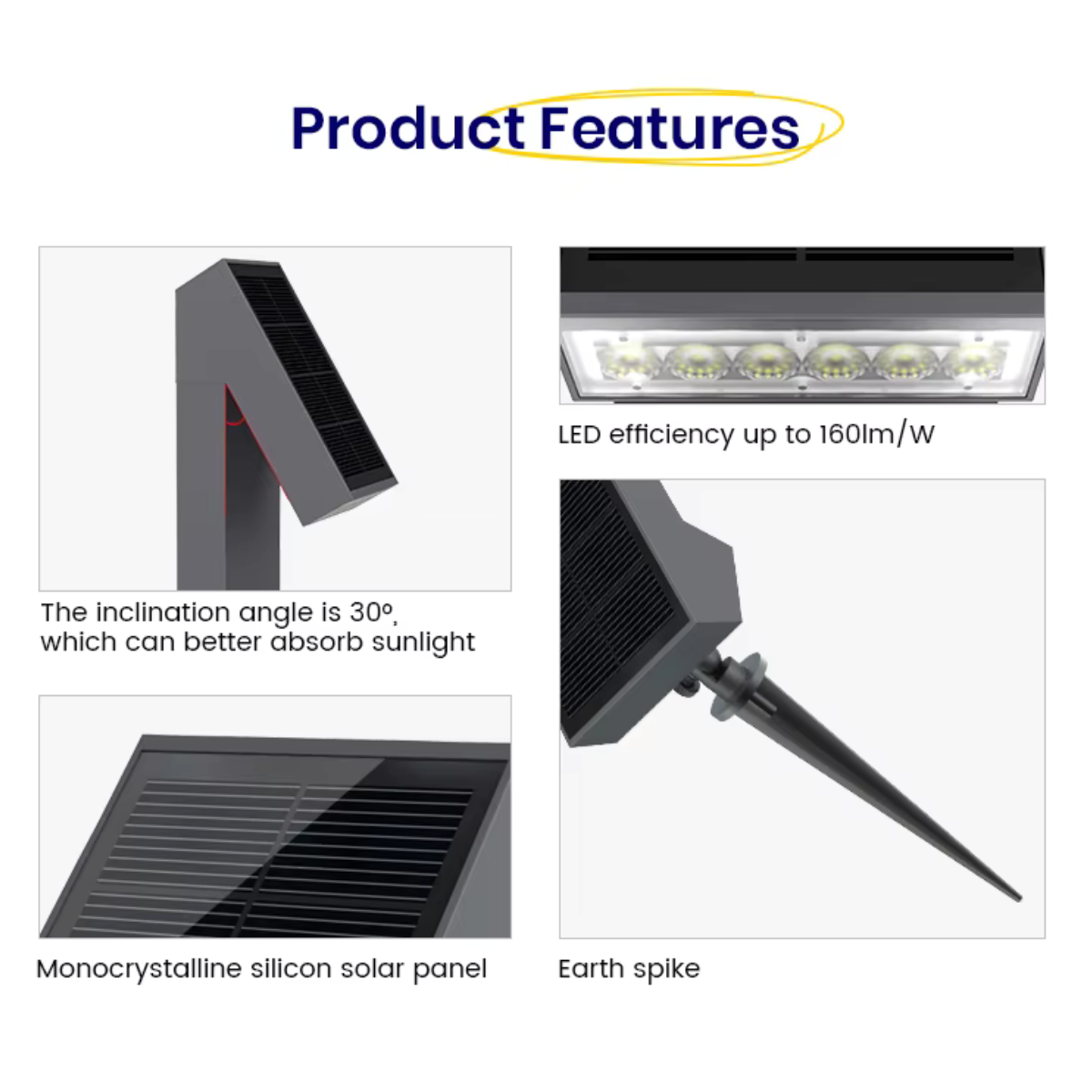Solar Lawn Bollard Light