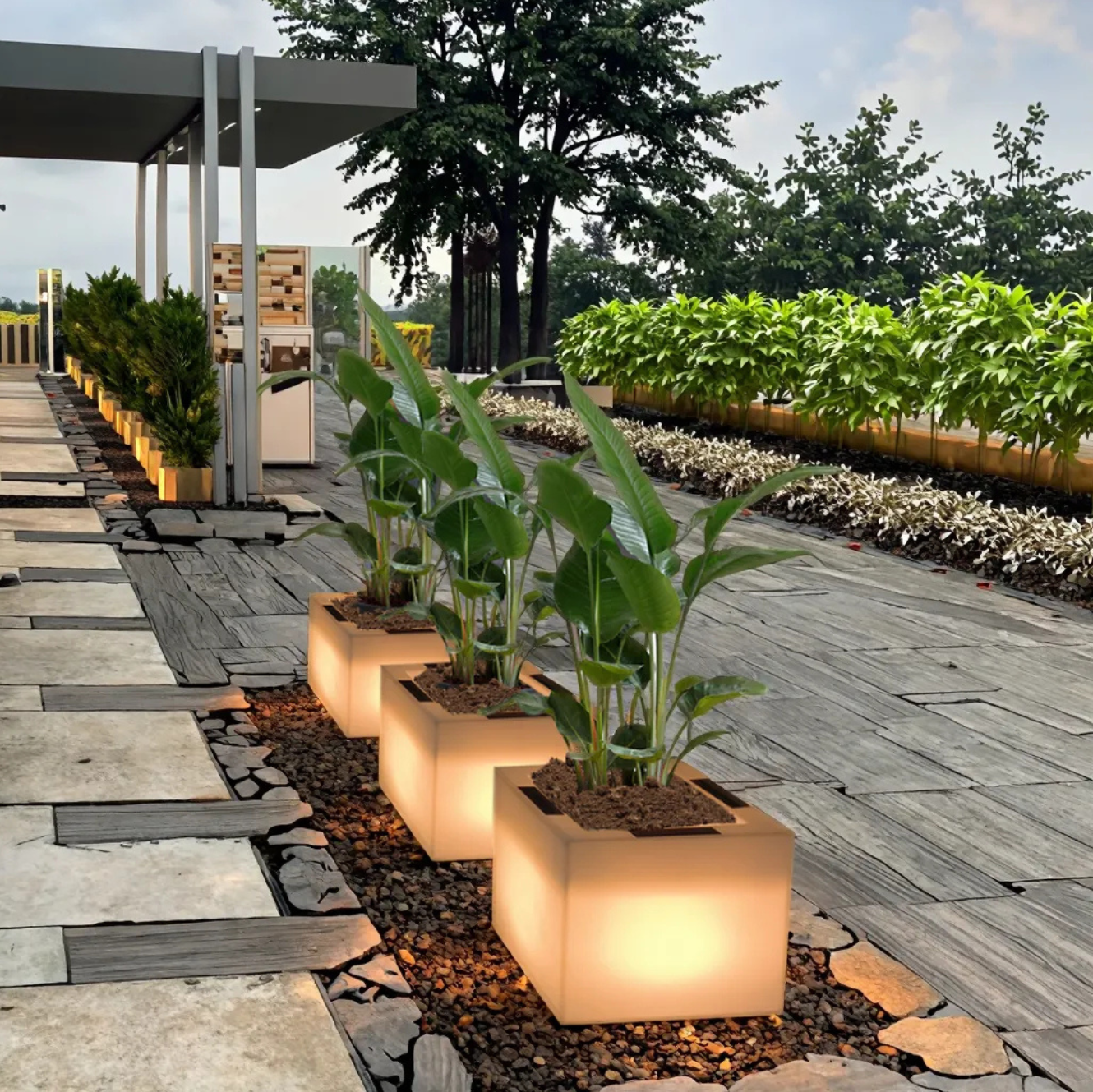Solar LED Flower Pot