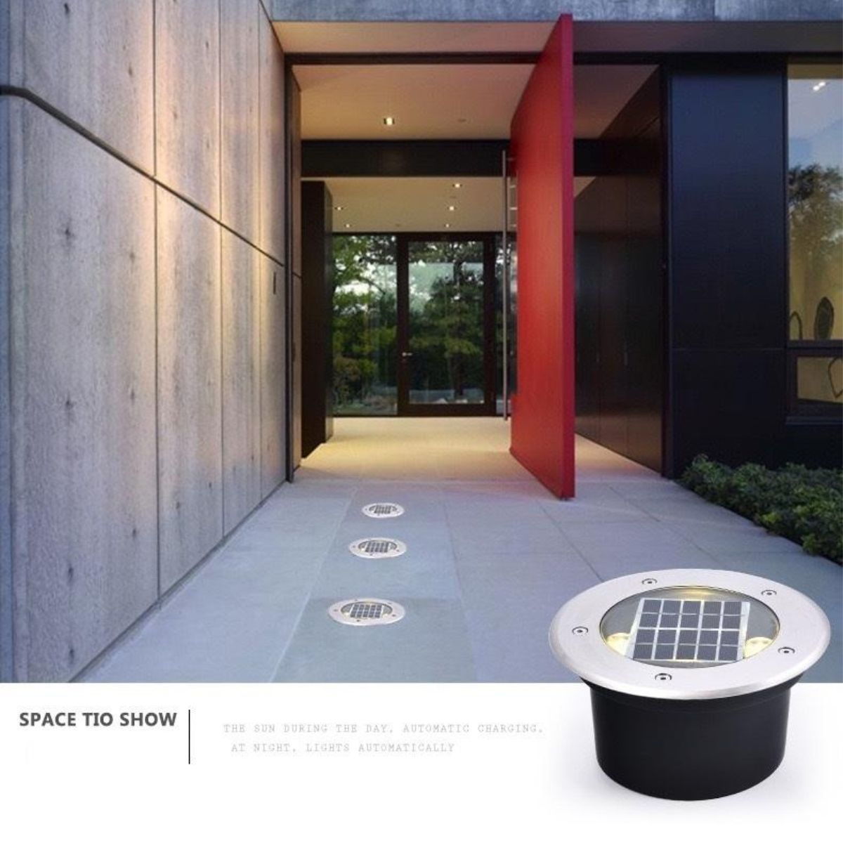 Lampe LED solaire encastrée