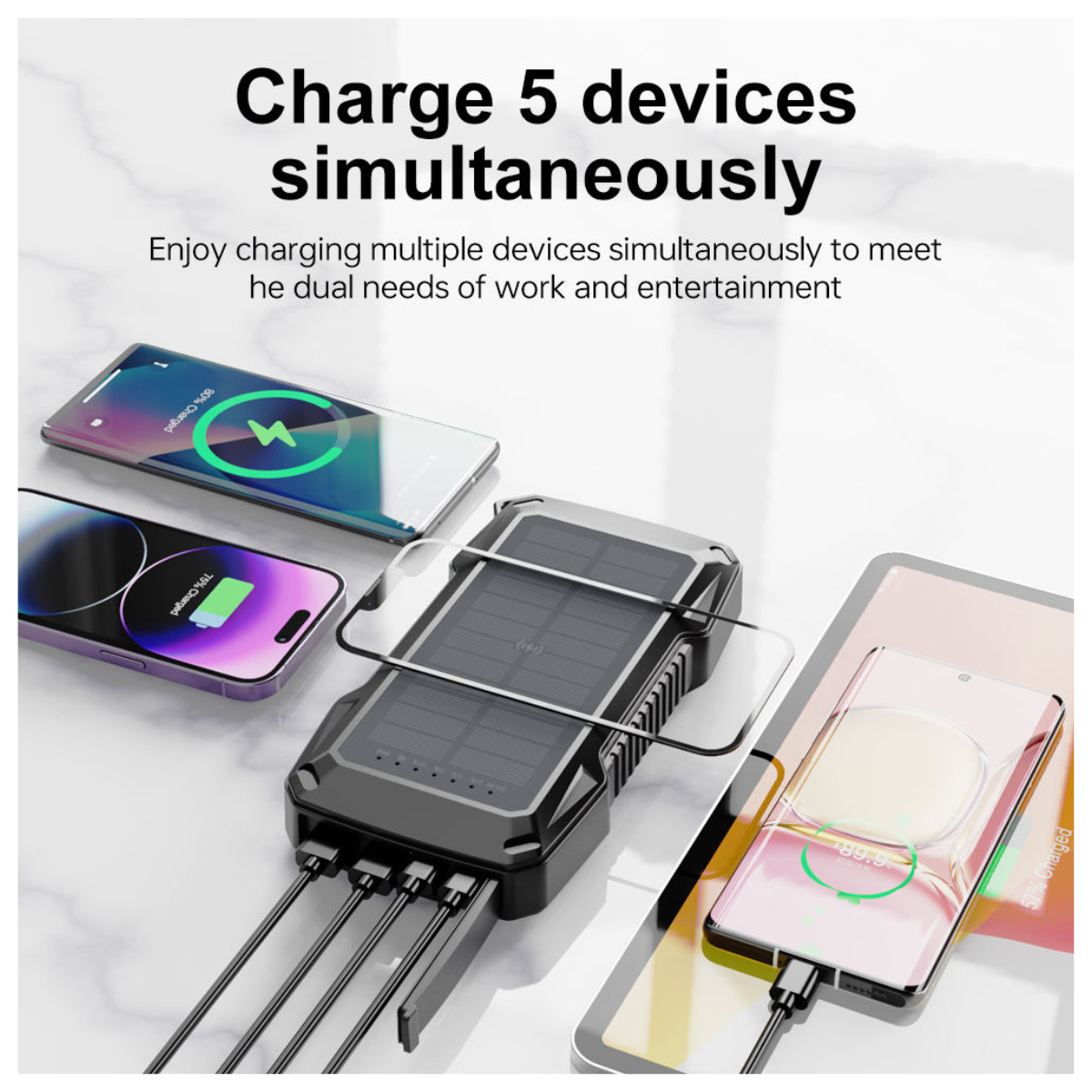 Solar USB Power Bank 50000mAh