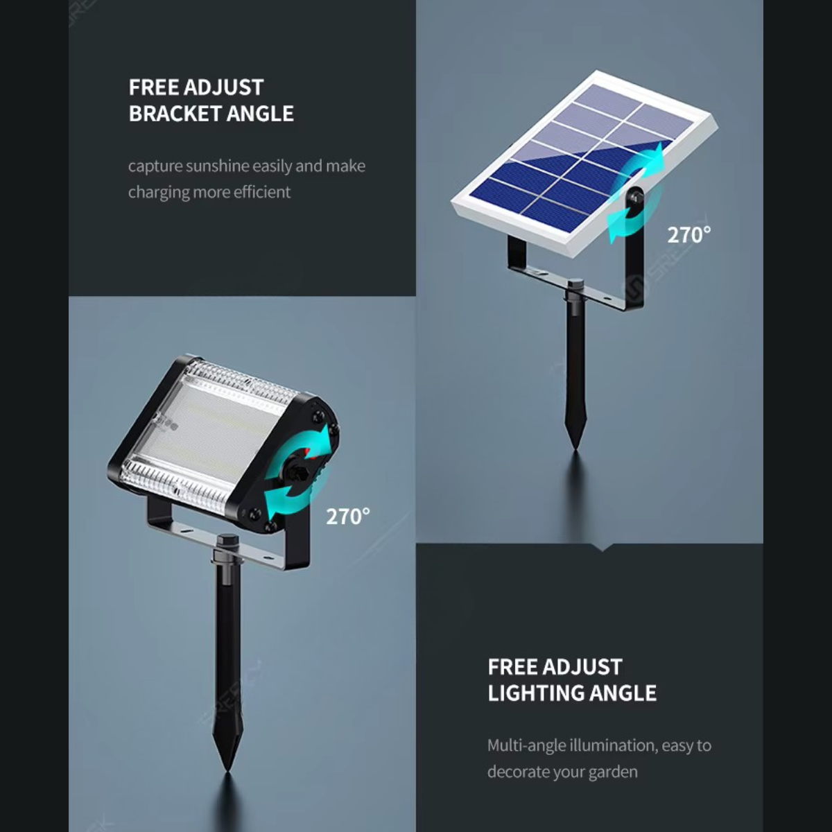 Lampe LED RGB solaire pour jardin