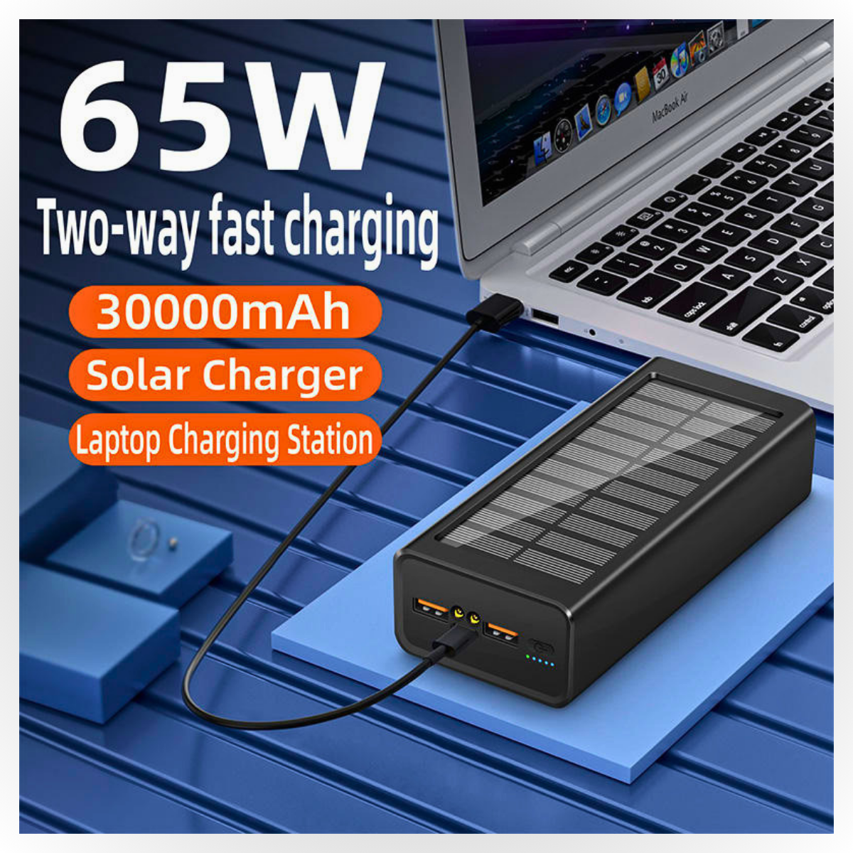 65W Solar USB Power Bank 50000mAh