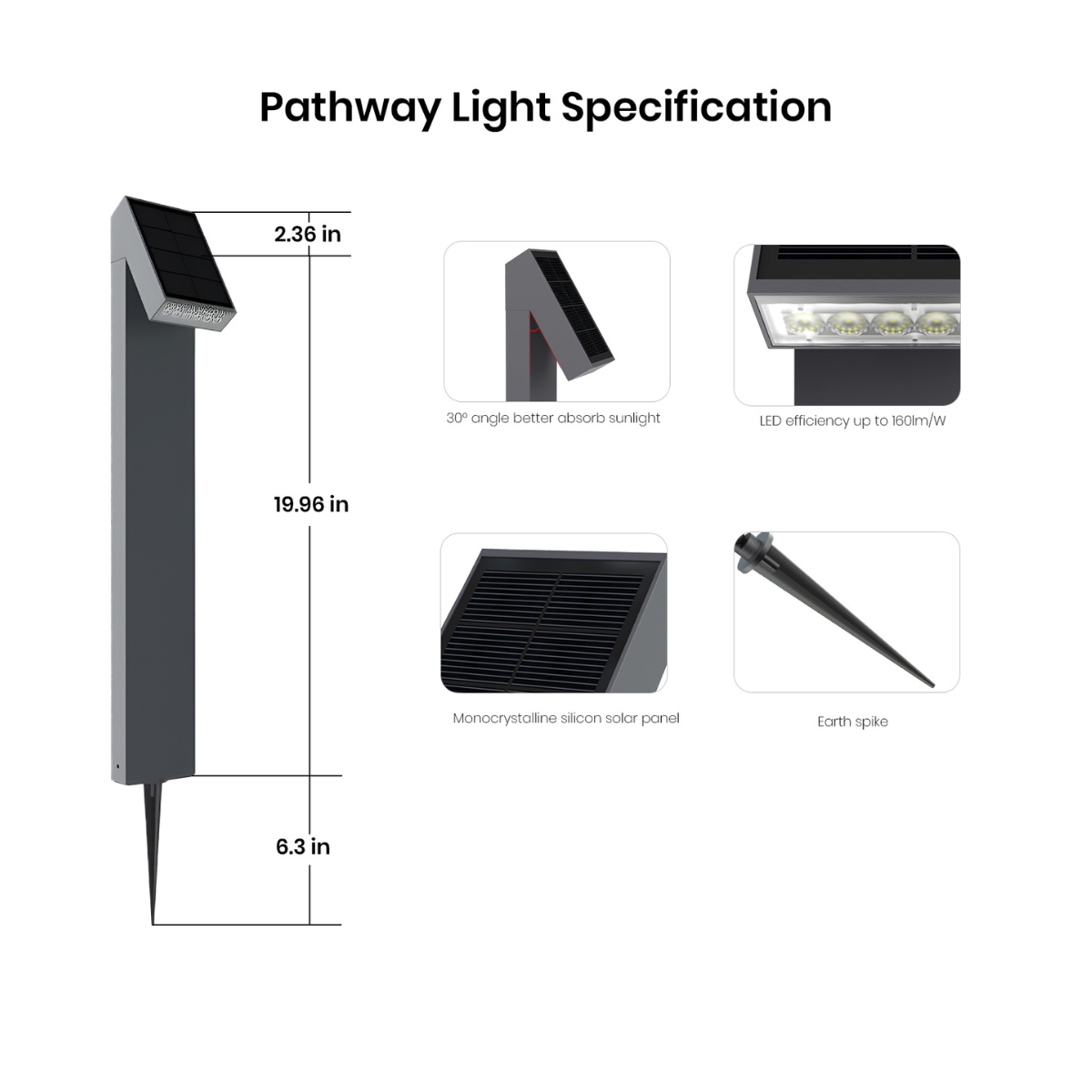 Solar Lawn Bollard Light