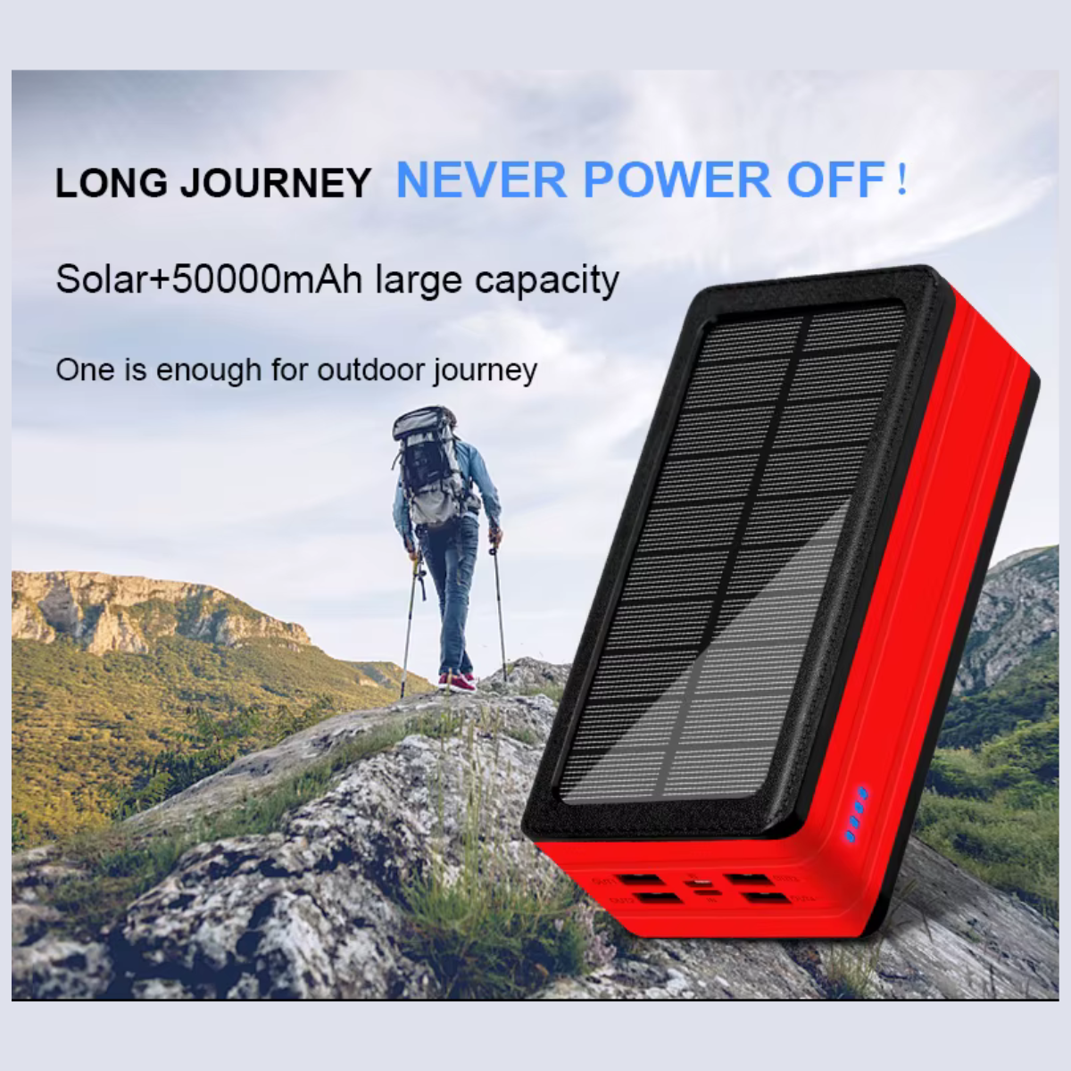 Chargeur solaire portatif 20000–50000mAh IP66
