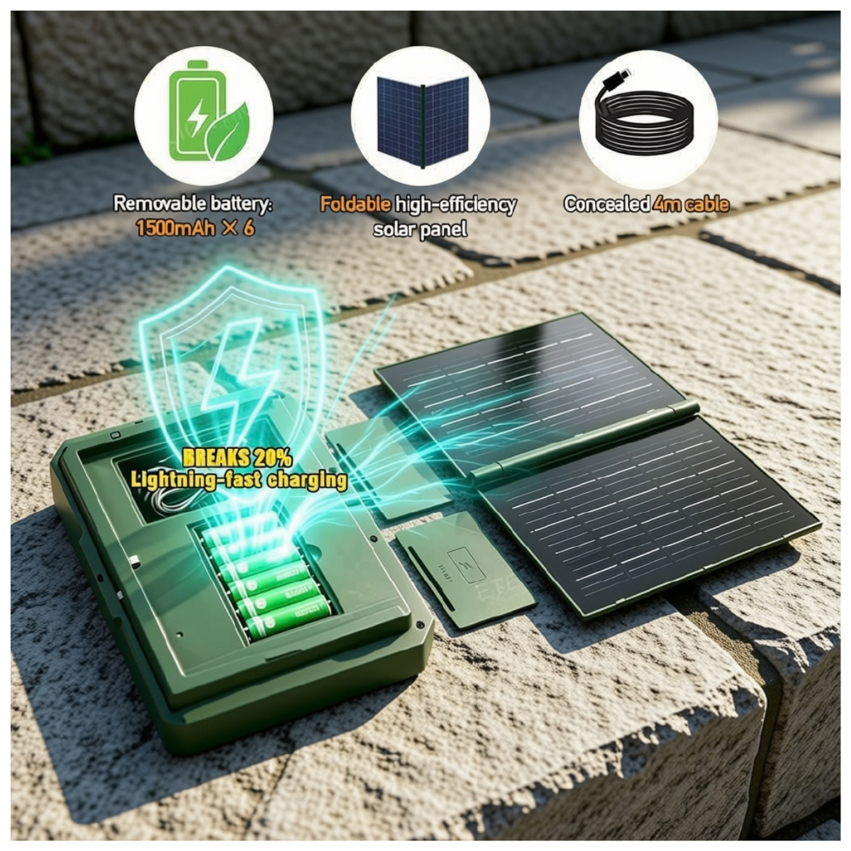 Projecteur solaire avec fonction power bank