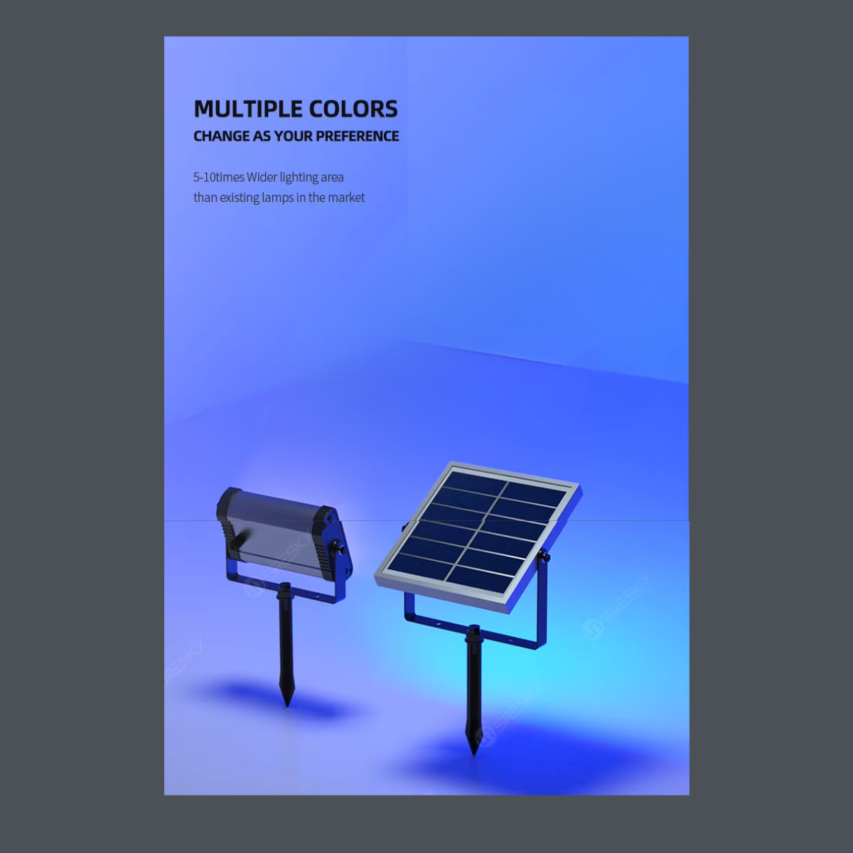 Lampe LED RGB solaire pour jardin