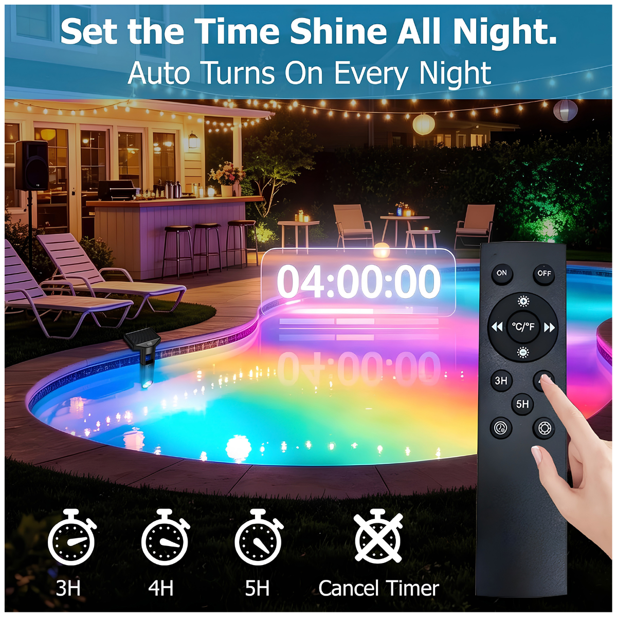 Solar RGB Pool Light