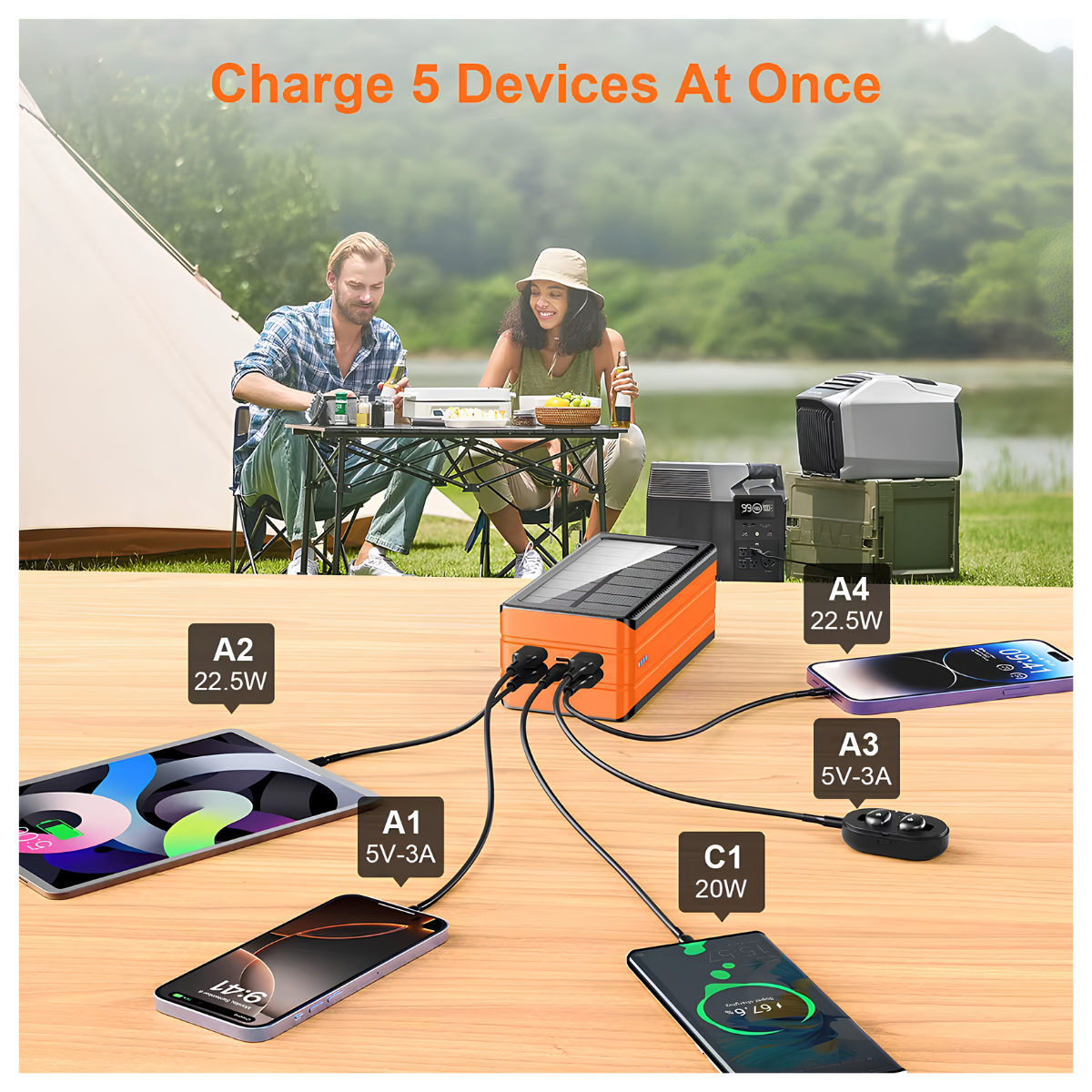 Chargeur solaire portatif 20000–50000mAh IP66