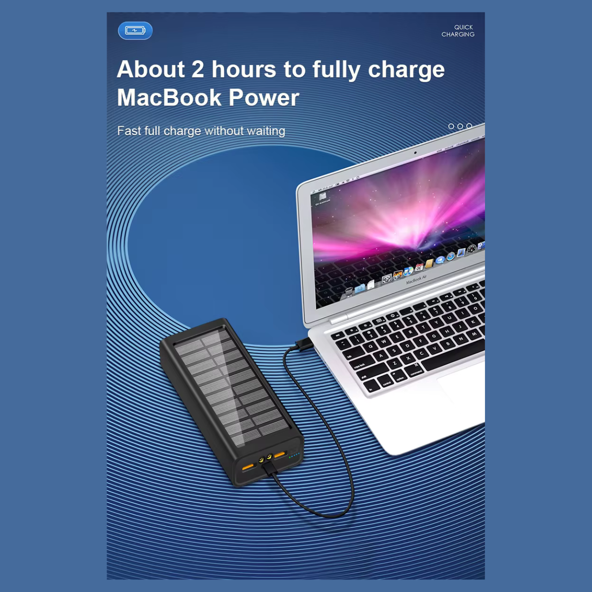 65W Solar USB Power Bank 50000mAh