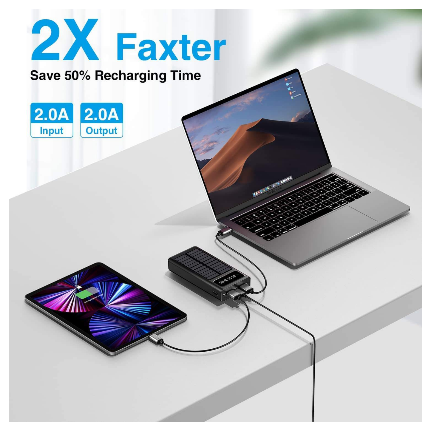 New Solar USB Power Bank 50000mAh
