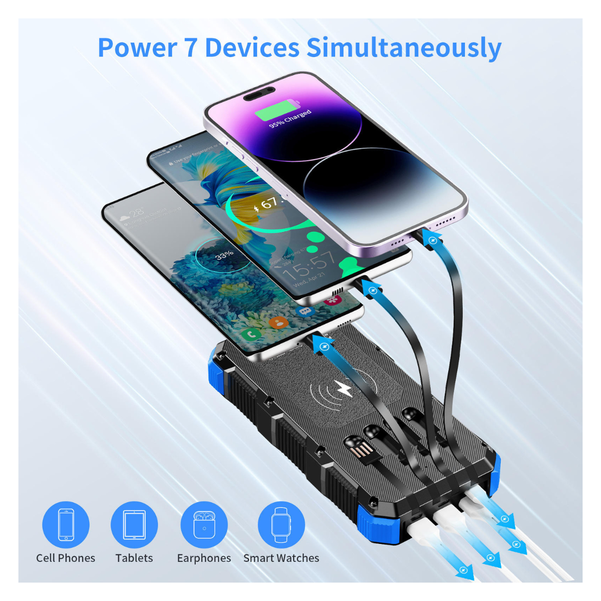 Solar USB Power Bank 36800mAh