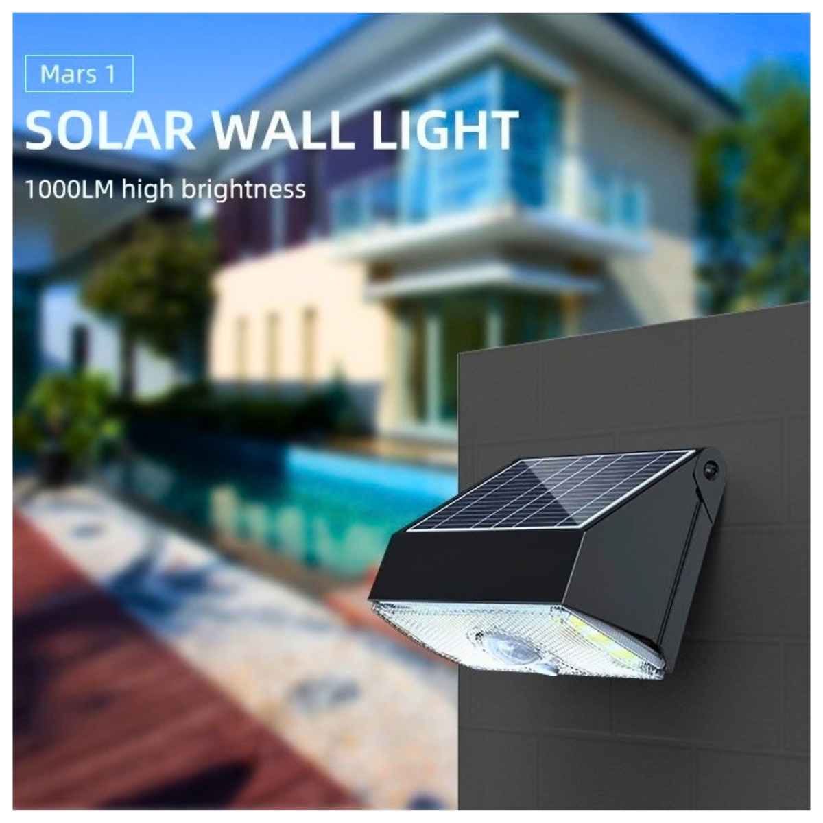 Solar security wall light