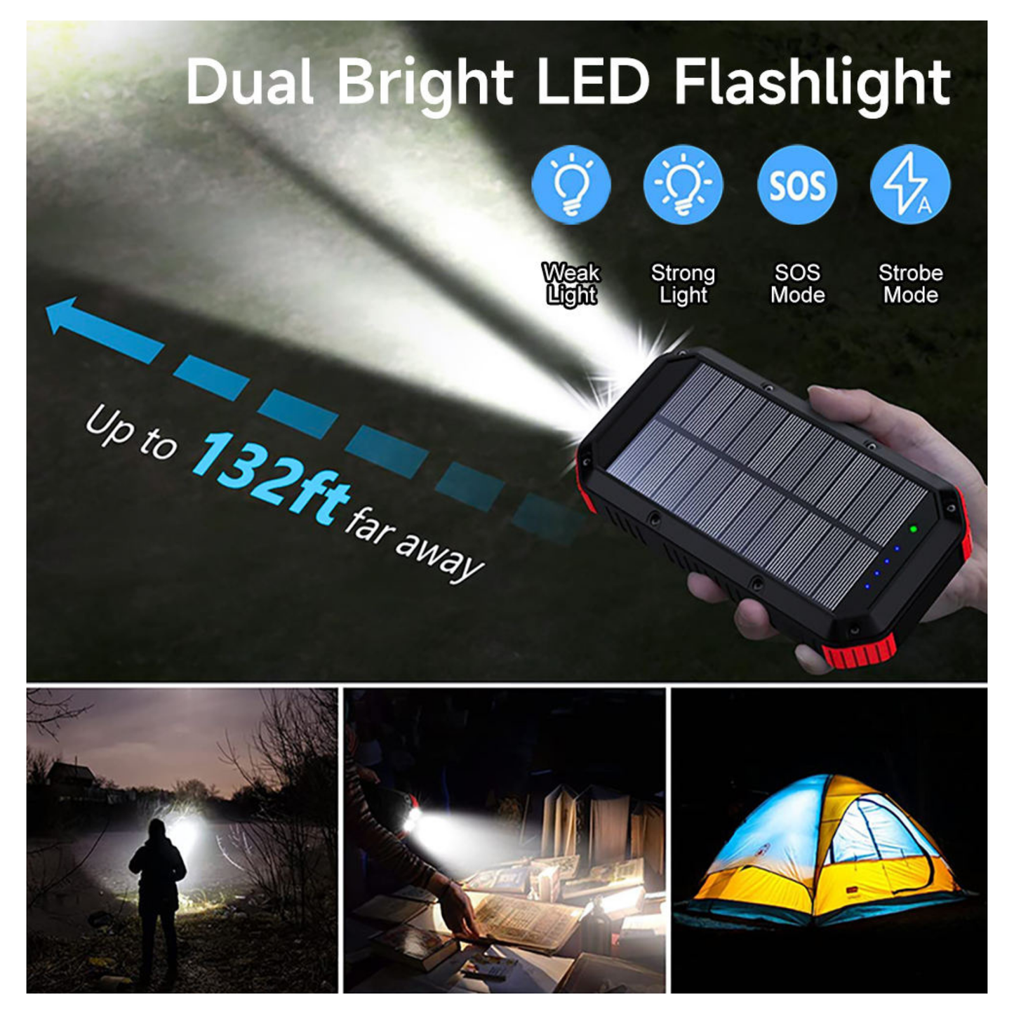 Solar Wireless Power Bank 30000 mAh